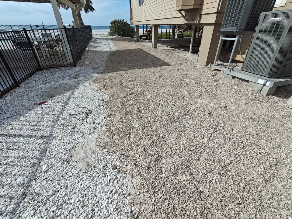 Finished coastal shell beach access path Southern Pinellas Florida